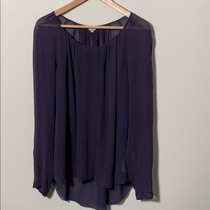 Aritzia Wilfred Purple Silk Tunic Blouse